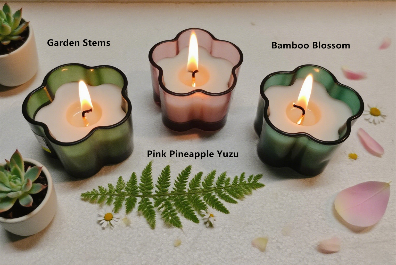 Fluted Glass Filled Candle